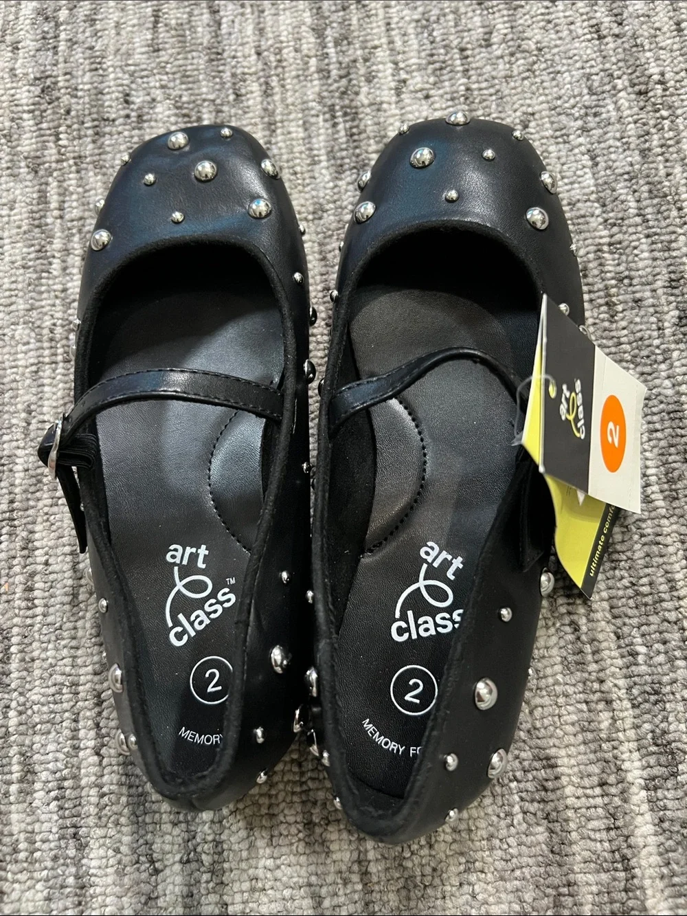 Art Class Girls' Madison Studded Ballet Flats Size 2